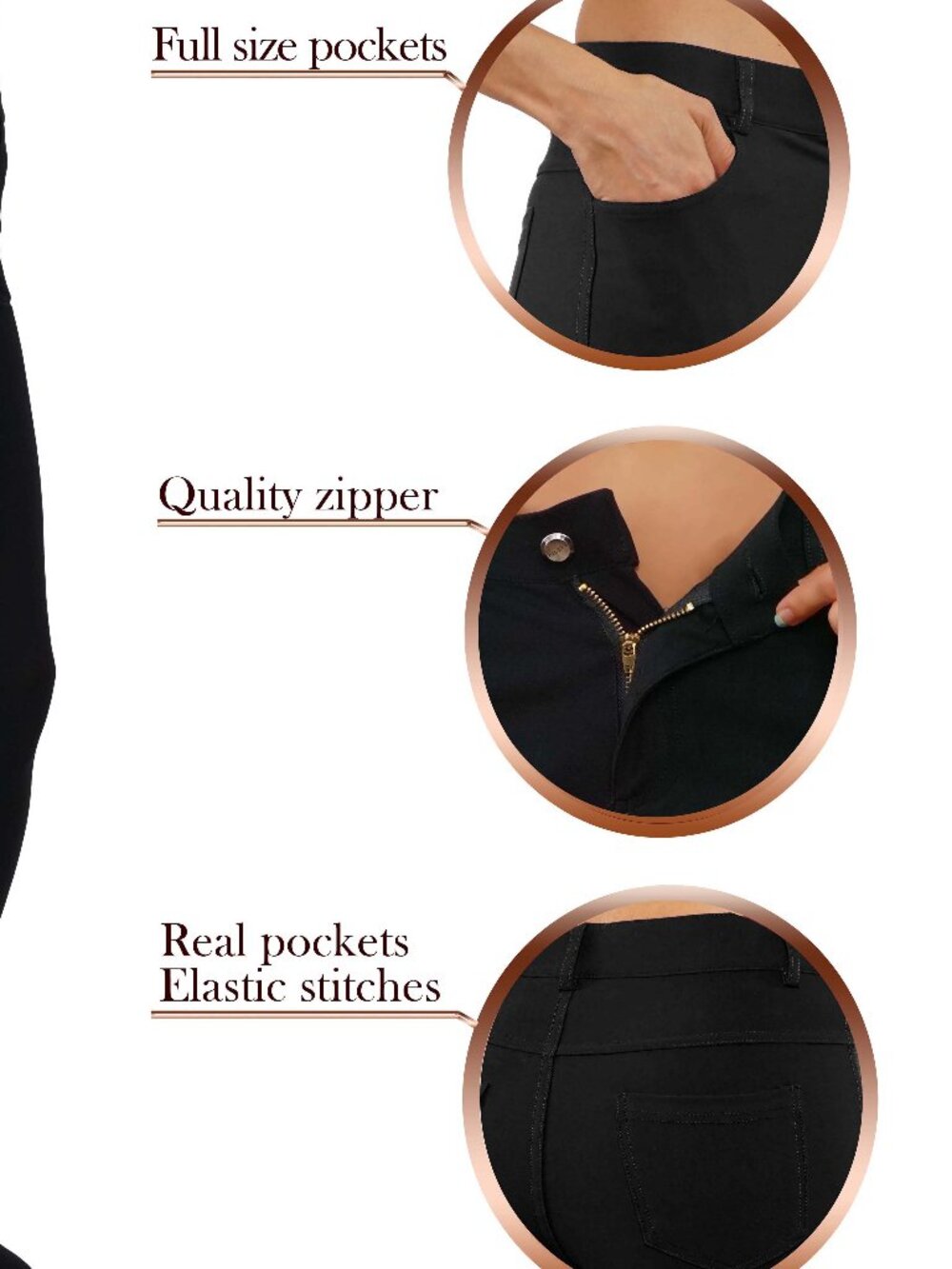 NWT Casual Office Pants Slim Women's Jean Look Buttery Soft Jeggings 01 - Picture 5 of 5